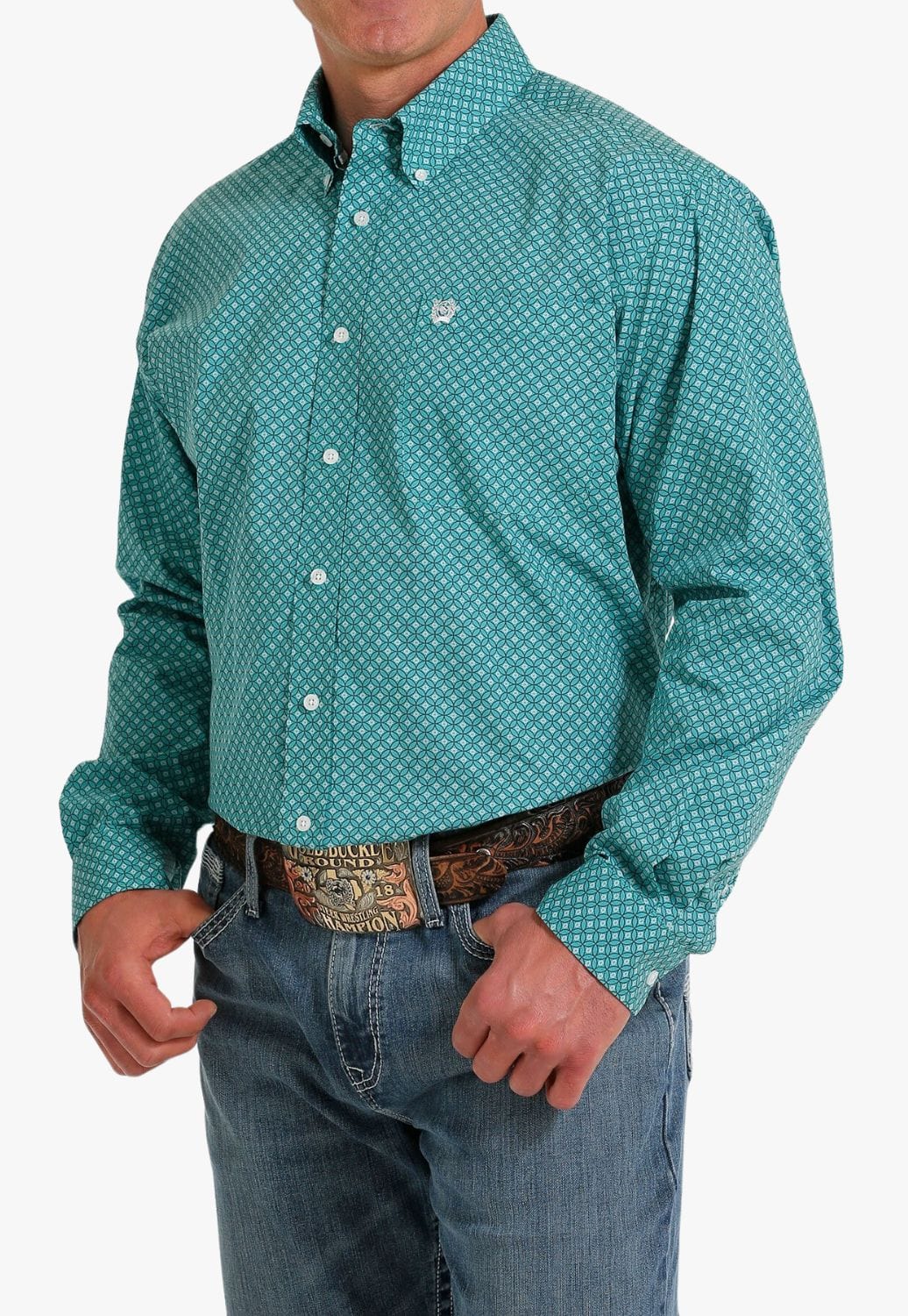 Cinch CLOTHING-Mens Long Sleeve Shirts Cinch Mens Medallion Print Long Sleeve Shirt