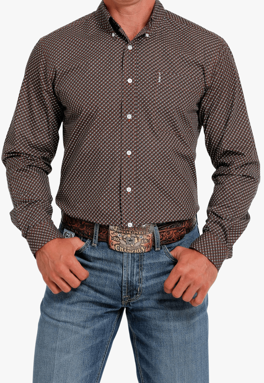 Cinch CLOTHING-Mens Long Sleeve Shirts Cinch Mens Modern Fit Western Long Sleeve Shirt