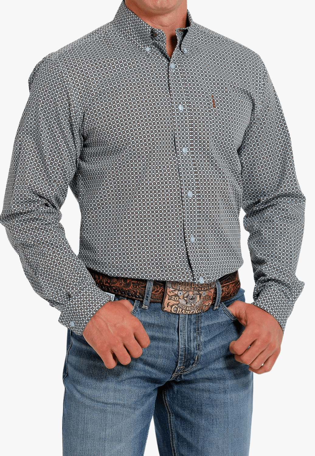 Cinch CLOTHING-Mens Long Sleeve Shirts Cinch Mens Modern Fit Western Long Sleeve Shirt
