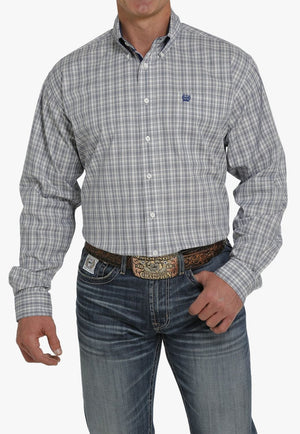 Cinch CLOTHING-Mens Long Sleeve Shirts Cinch Mens Plaid Button Down Long Sleeve Shirt