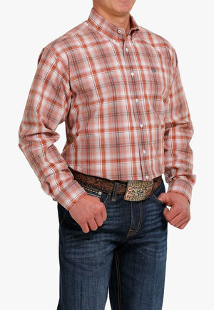 Cinch CLOTHING-Mens Long Sleeve Shirts Cinch Mens Plaid Button Down Long Sleeve Shirt