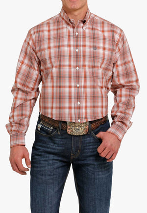 Cinch CLOTHING-Mens Long Sleeve Shirts Cinch Mens Plaid Button Down Long Sleeve Shirt