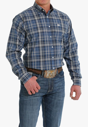 Cinch CLOTHING-Mens Long Sleeve Shirts Cinch Mens Plaid Button Down Long Sleeve Shirt