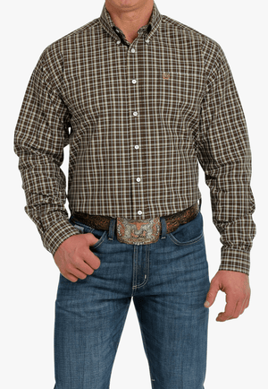 Cinch CLOTHING-Mens Long Sleeve Shirts Cinch Mens Plaid Button Down Long Sleeve Shirt
