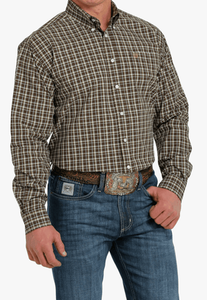 Cinch CLOTHING-Mens Long Sleeve Shirts Cinch Mens Plaid Button Down Long Sleeve Shirt