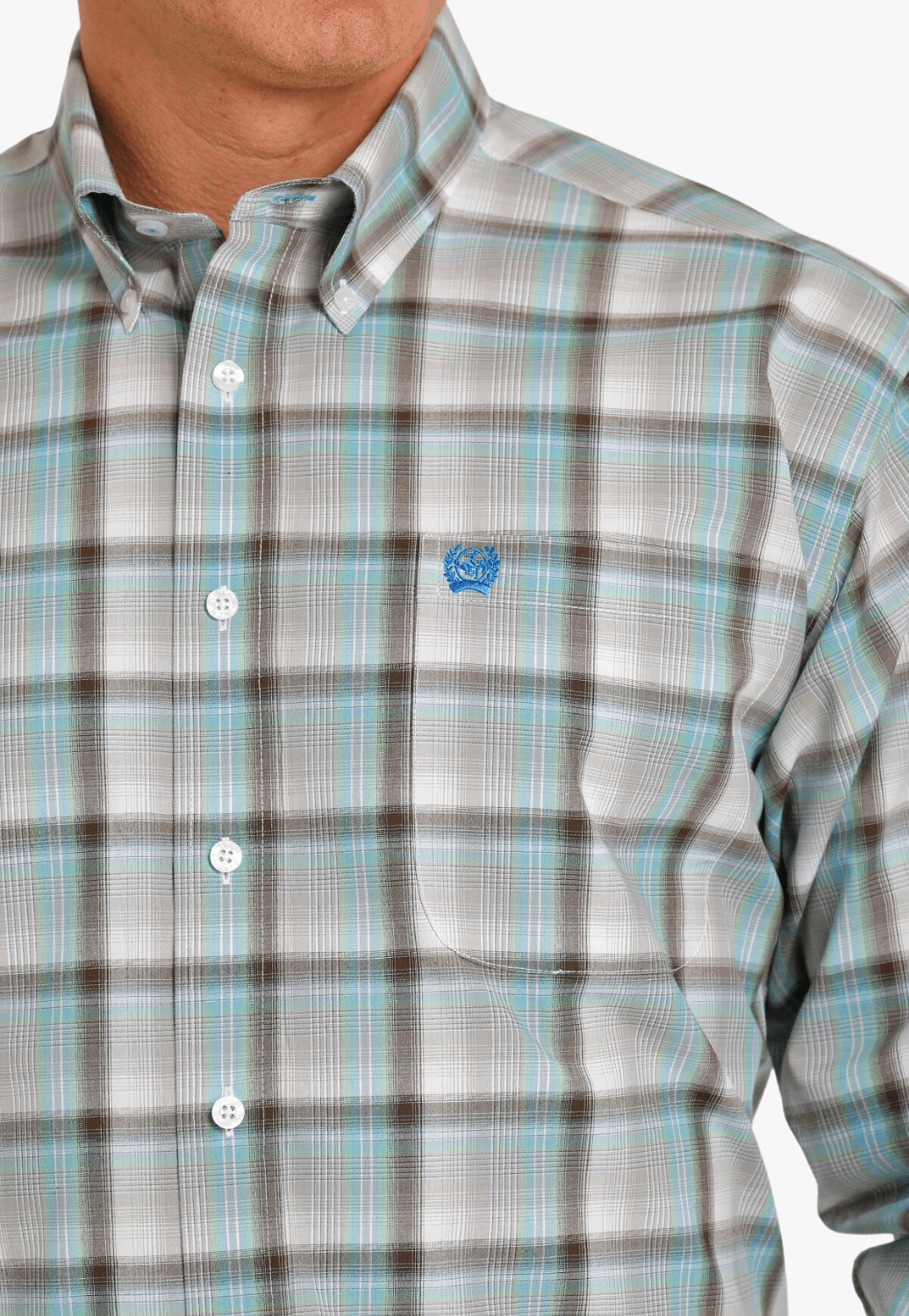 Cinch CLOTHING-Mens Long Sleeve Shirts Cinch Mens Plaid Button Down Long Sleeve Shirt