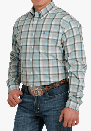 Cinch CLOTHING-Mens Long Sleeve Shirts Cinch Mens Plaid Button Down Long Sleeve Shirt