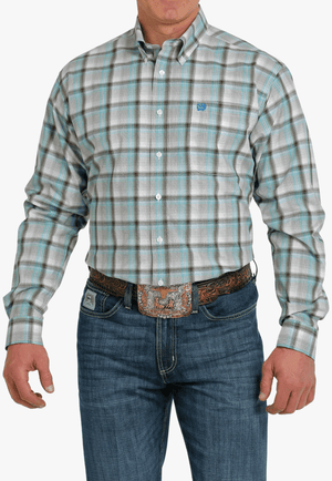 Cinch CLOTHING-Mens Long Sleeve Shirts Cinch Mens Plaid Button Down Long Sleeve Shirt