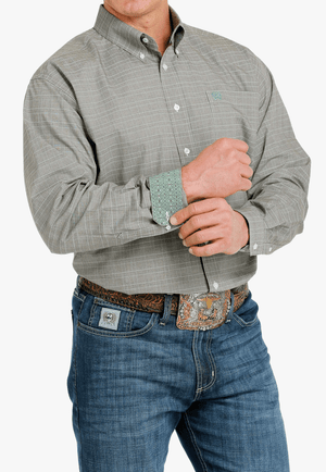 Cinch CLOTHING-Mens Long Sleeve Shirts Cinch Mens Plaid Button Down Long Sleeve Shirt