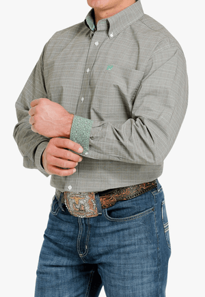 Cinch CLOTHING-Mens Long Sleeve Shirts Cinch Mens Plaid Button Down Long Sleeve Shirt