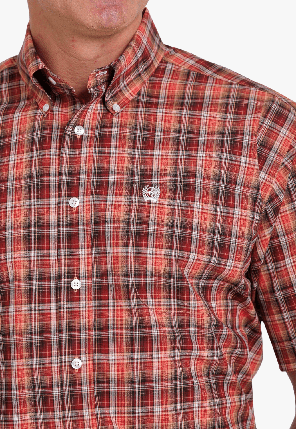 Cinch CLOTHING-Mens Short Sleeve Shirts Cinch Mens Plaid Button Down Short Sleeve Shirt