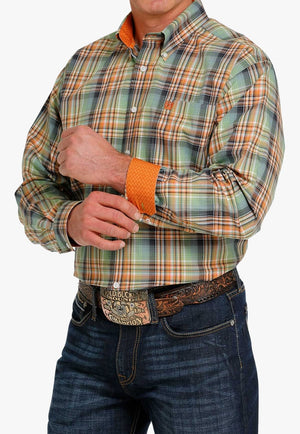 Cinch CLOTHING-Mens Long Sleeve Shirts Cinch Mens Plaid Long Sleeve Shirt