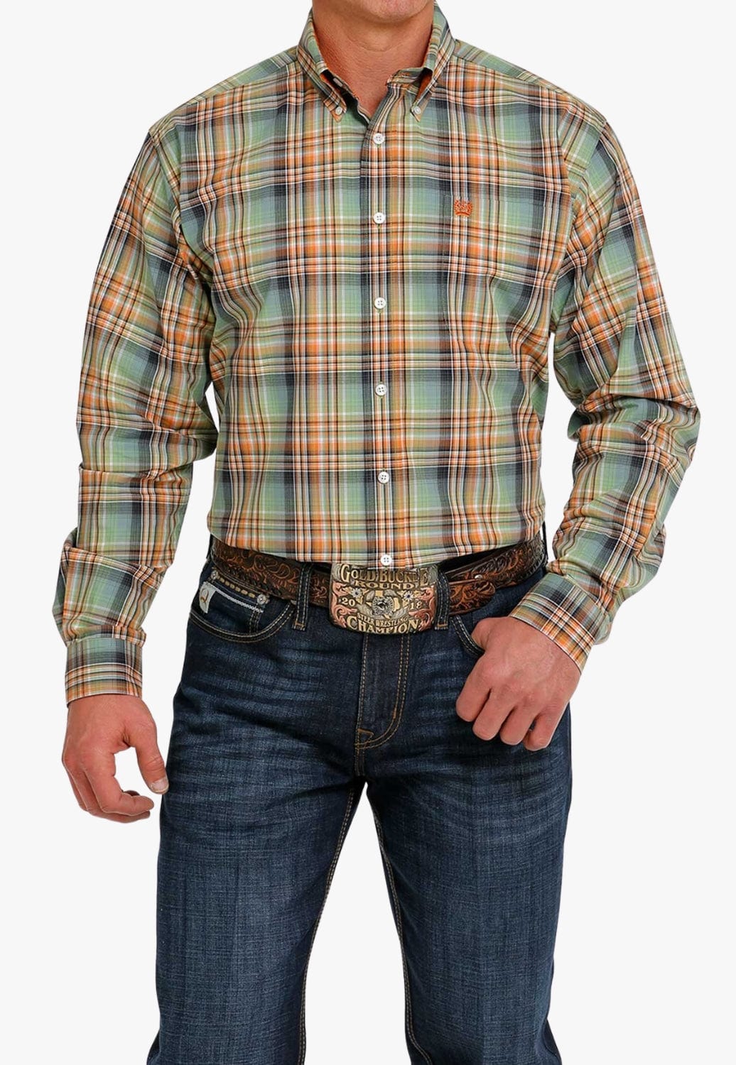 Cinch CLOTHING-Mens Long Sleeve Shirts Cinch Mens Plaid Long Sleeve Shirt