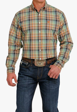 Cinch CLOTHING-Mens Long Sleeve Shirts Cinch Mens Plaid Long Sleeve Shirt