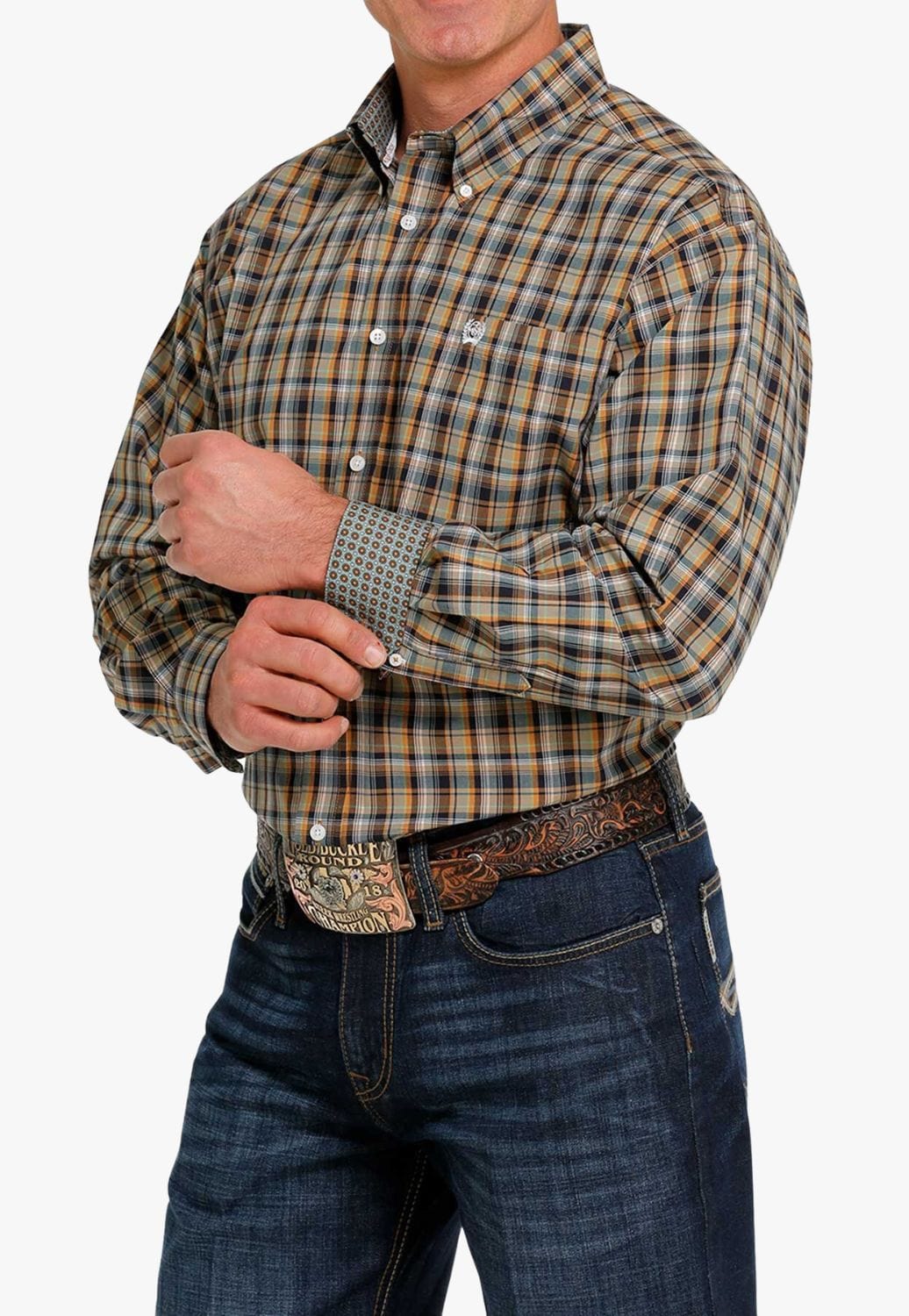 Cinch CLOTHING-Mens Long Sleeve Shirts Cinch Mens Plaid Long Sleeve Shirt