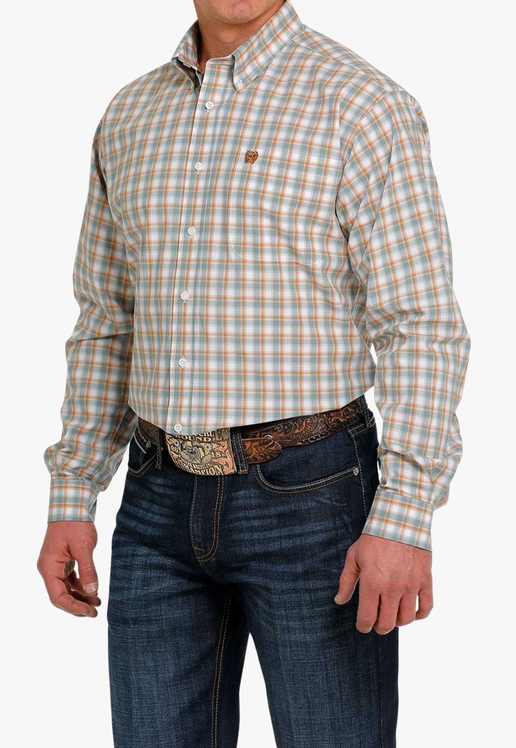 Cinch CLOTHING-Mens Long Sleeve Shirts Cinch Mens Plaid Long Sleeve Shirt
