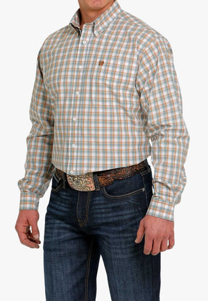 Cinch CLOTHING-Mens Long Sleeve Shirts Cinch Mens Plaid Long Sleeve Shirt