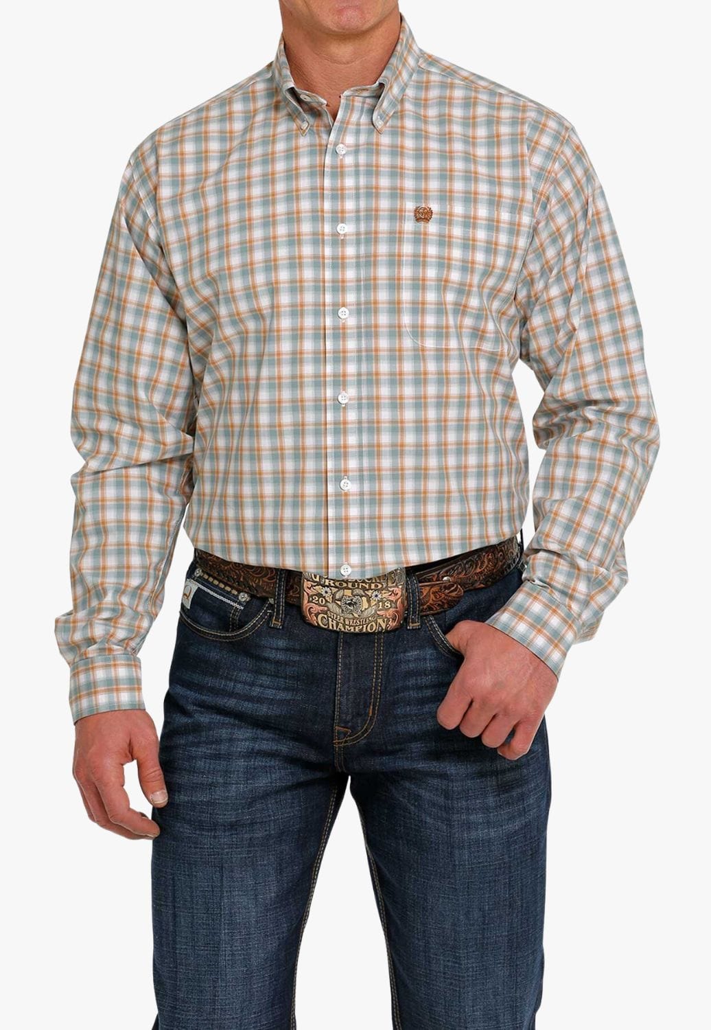 Cinch CLOTHING-Mens Long Sleeve Shirts Cinch Mens Plaid Long Sleeve Shirt