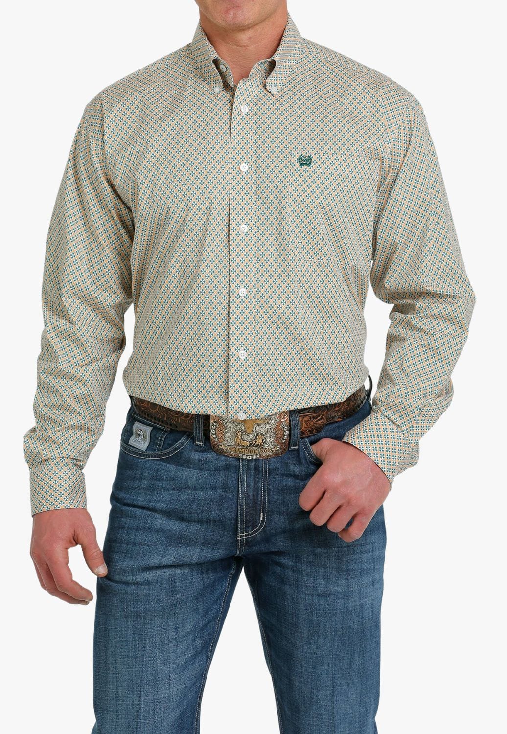 Cinch CLOTHING-Mens Long Sleeve Shirts Cinch Mens Plaid Long Sleeve Shirt