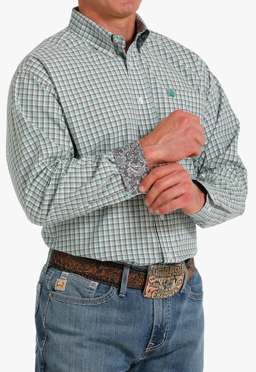 Cinch CLOTHING-Mens Long Sleeve Shirts Cinch Mens Plaid Long Sleeve Shirt