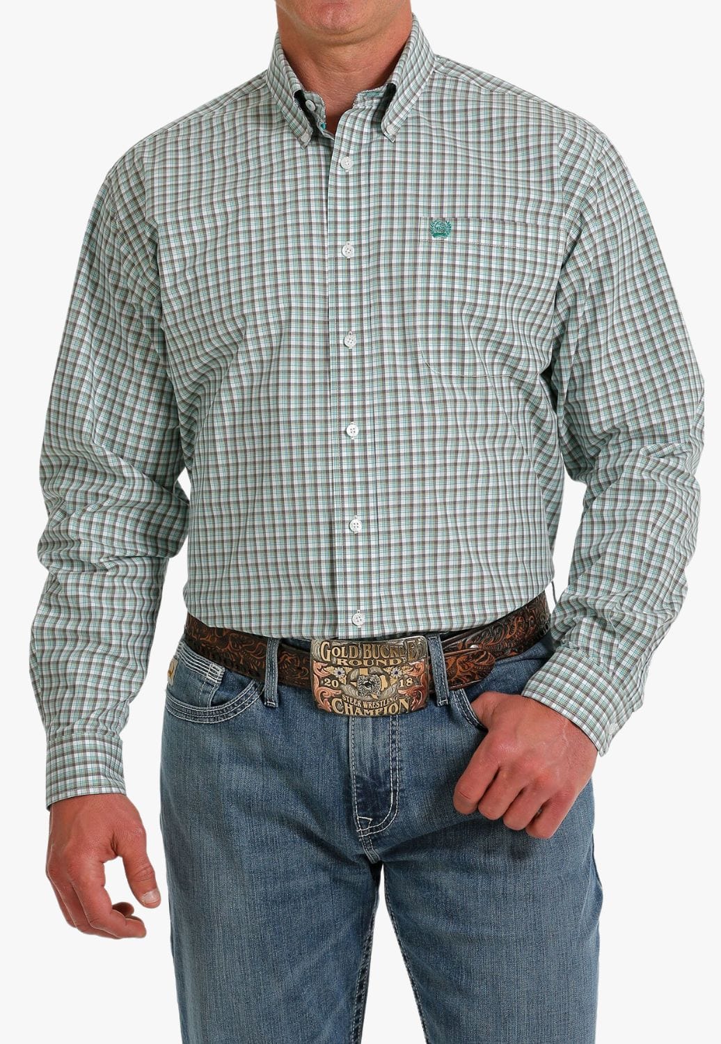 Cinch CLOTHING-Mens Long Sleeve Shirts Cinch Mens Plaid Long Sleeve Shirt