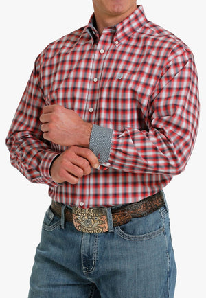 Cinch CLOTHING-Mens Long Sleeve Shirts Cinch Mens Plaid Long Sleeve Shirt