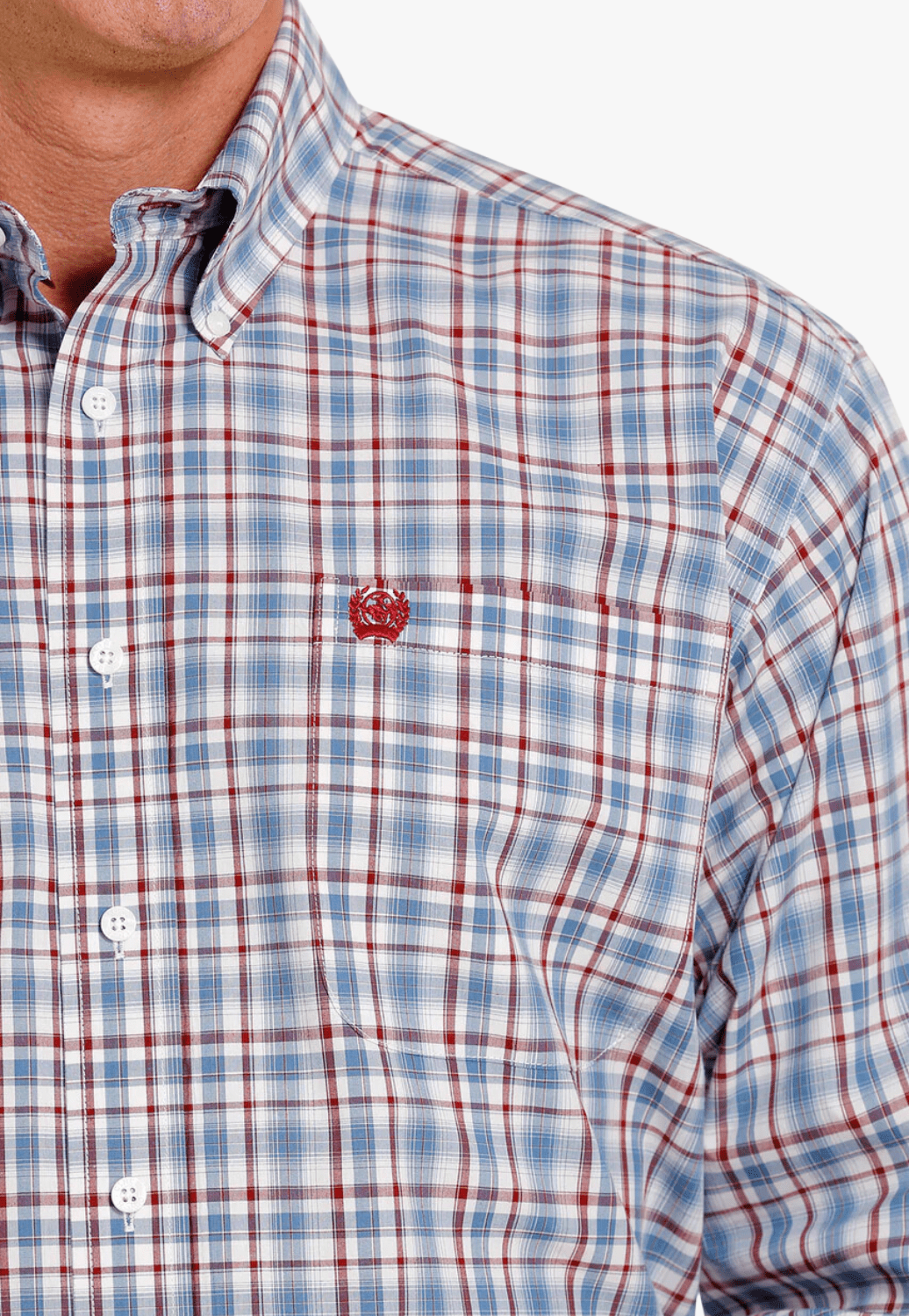 Cinch CLOTHING-Mens Long Sleeve Shirts Cinch Mens Plaid Long Sleeve Shirt