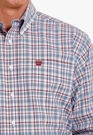 Cinch CLOTHING-Mens Long Sleeve Shirts Cinch Mens Plaid Long Sleeve Shirt
