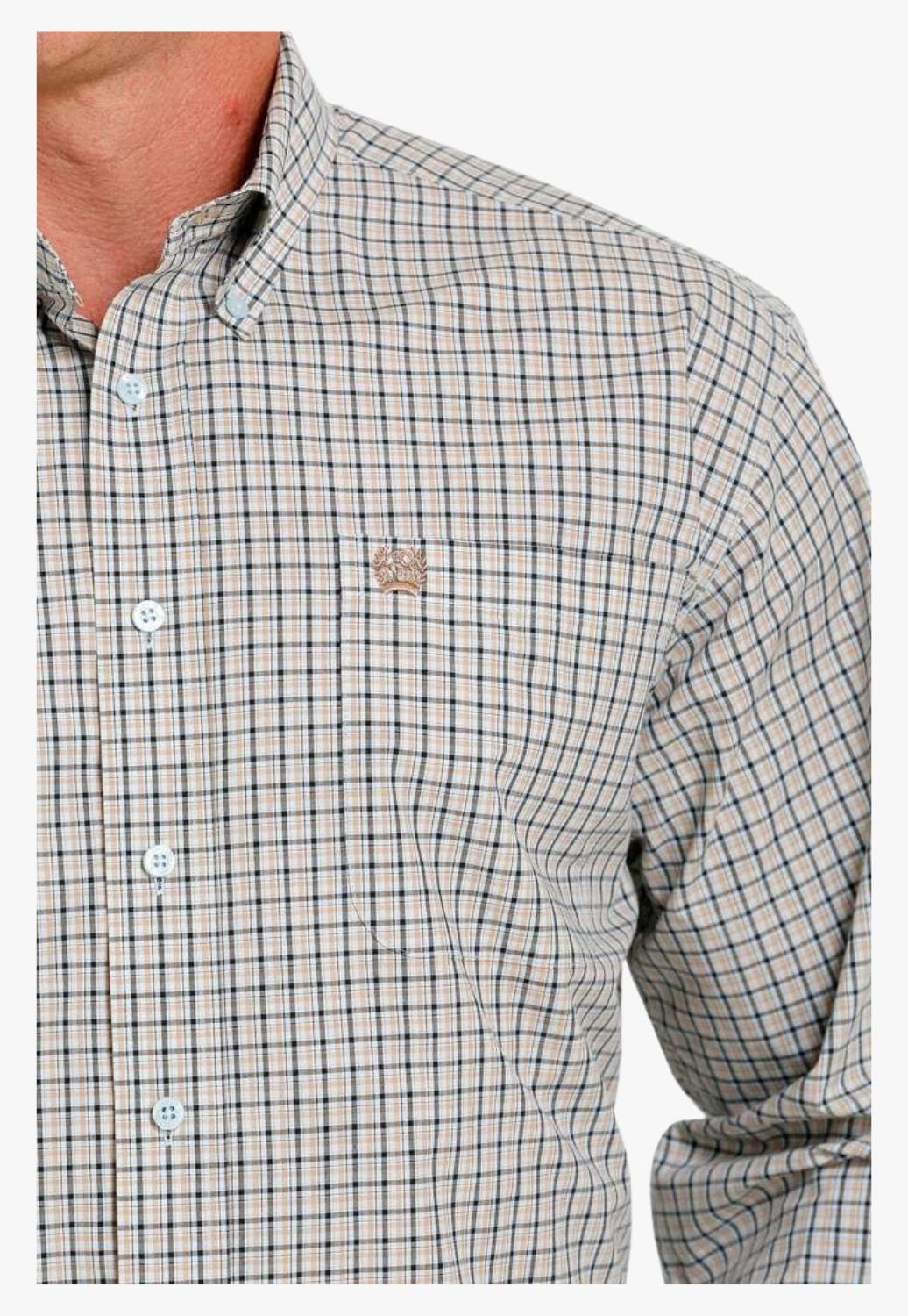 Cinch CLOTHING-Mens Long Sleeve Shirts Cinch Mens Plaid Western Long Sleeve Shirt