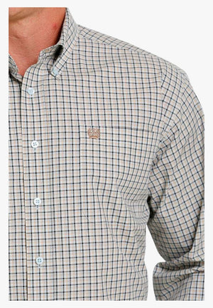 Cinch CLOTHING-Mens Long Sleeve Shirts Cinch Mens Plaid Western Long Sleeve Shirt