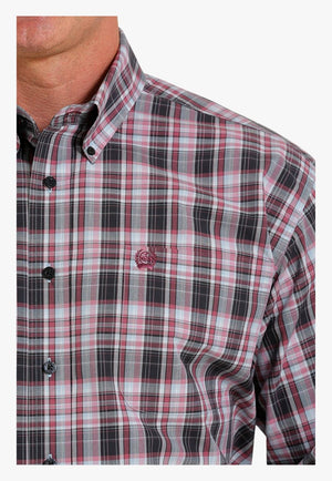 Cinch CLOTHING-Mens Long Sleeve Shirts Cinch Mens Plaid Western Long Sleeve Shirt