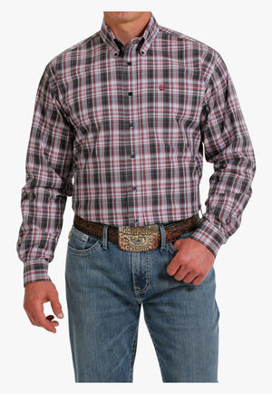 Cinch CLOTHING-Mens Long Sleeve Shirts Cinch Mens Plaid Western Long Sleeve Shirt