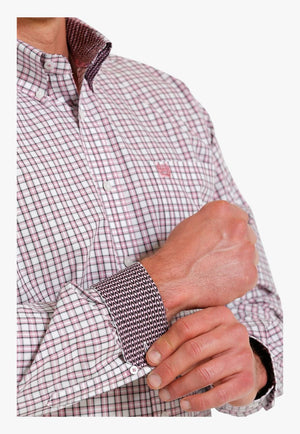 Cinch CLOTHING-Mens Long Sleeve Shirts Cinch Mens Plaid Western Long Sleeve Shirt