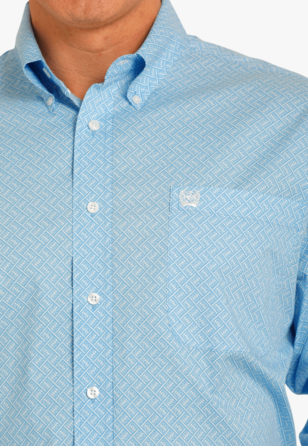 Cinch CLOTHING-Mens Long Sleeve Shirts Cinch Mens Stretch Diamond Print Button Down Long Sleeve Shirt