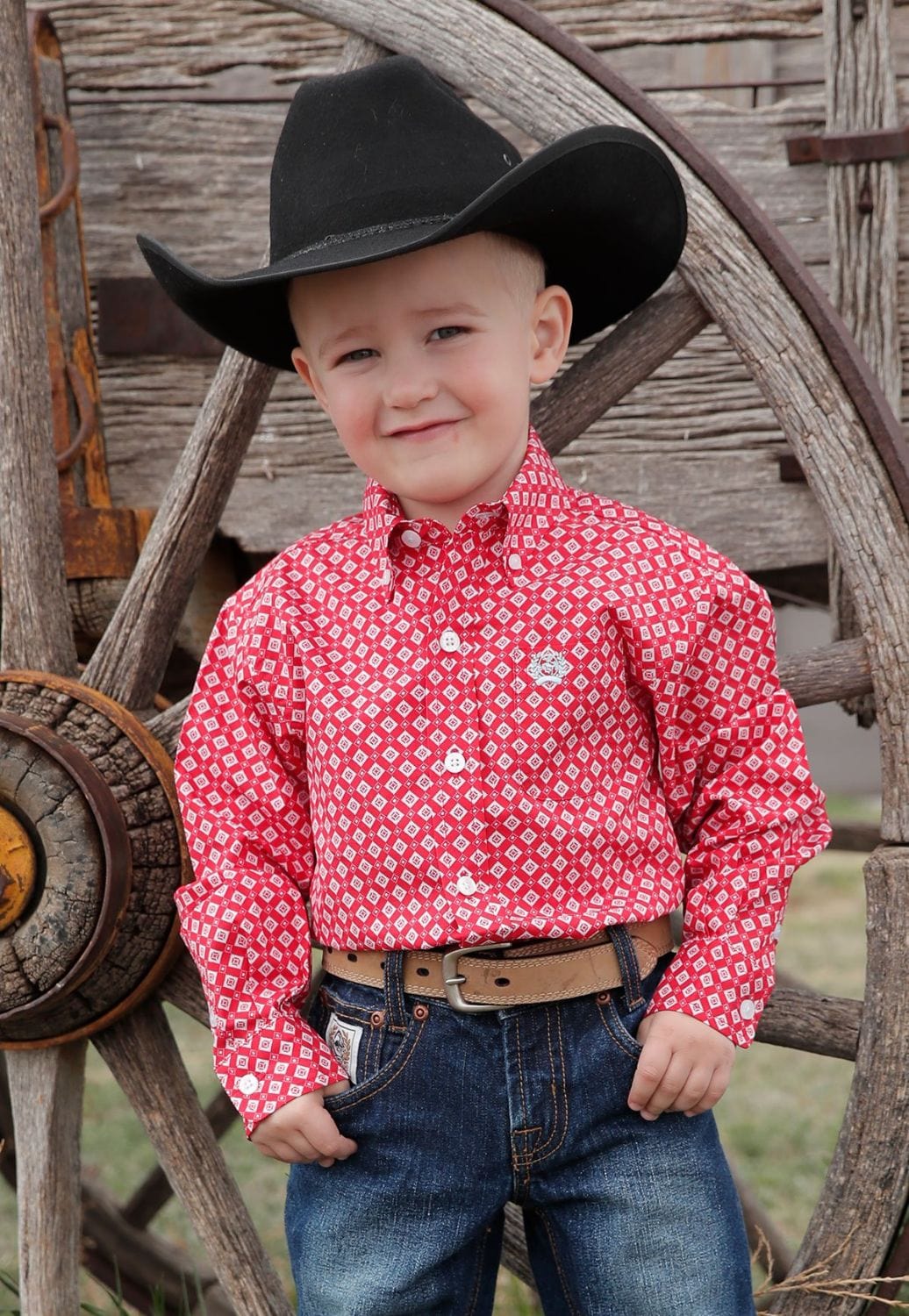 Cinch CLOTHING-Boys Long Sleeve Shirts Cinch Toddler Boys Geometric Print Long Sleeve Shirt