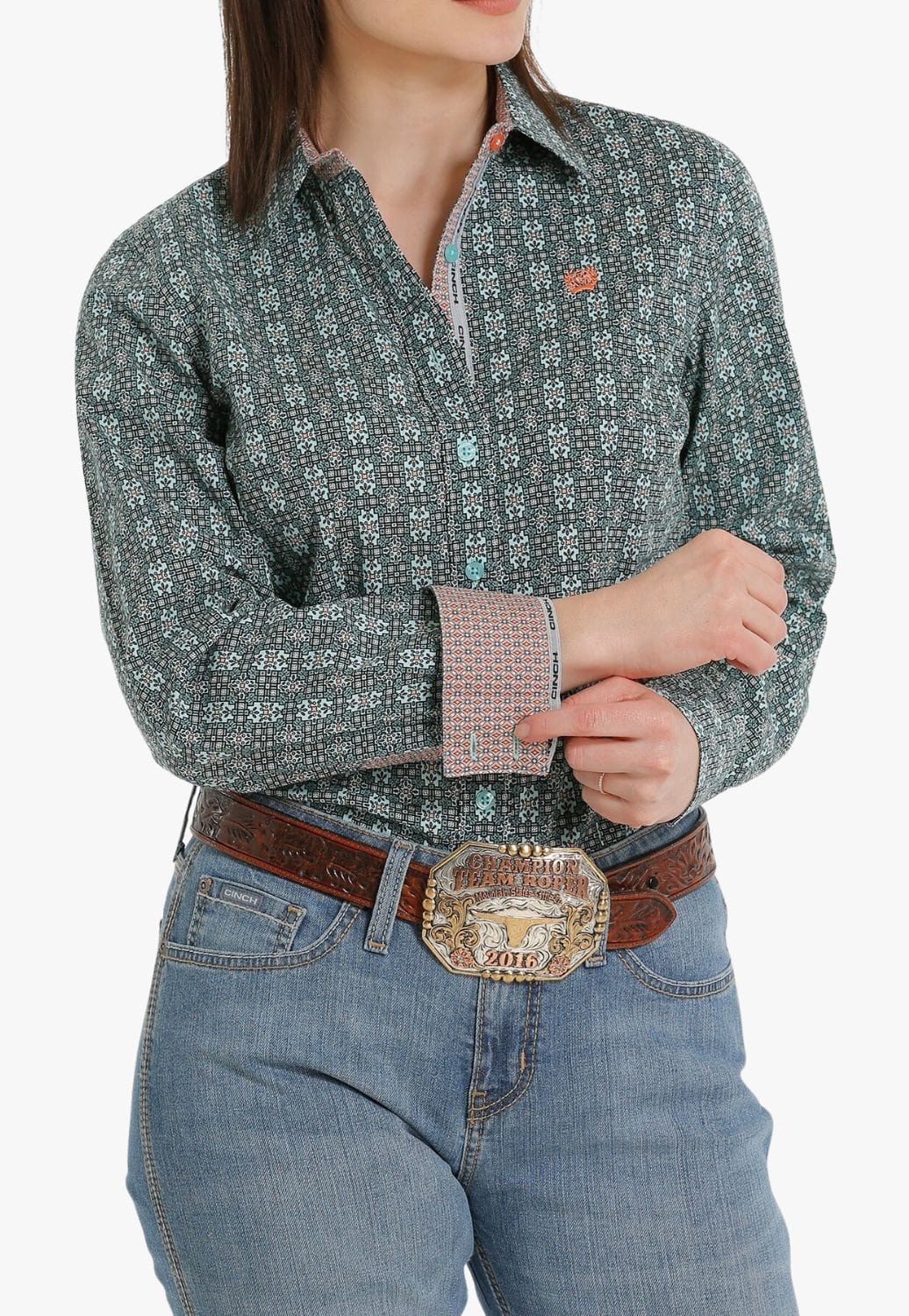 Cinch CLOTHING-Womens Long Sleeve Shirts Cinch Womens Button Down Long Sleeve Shirt