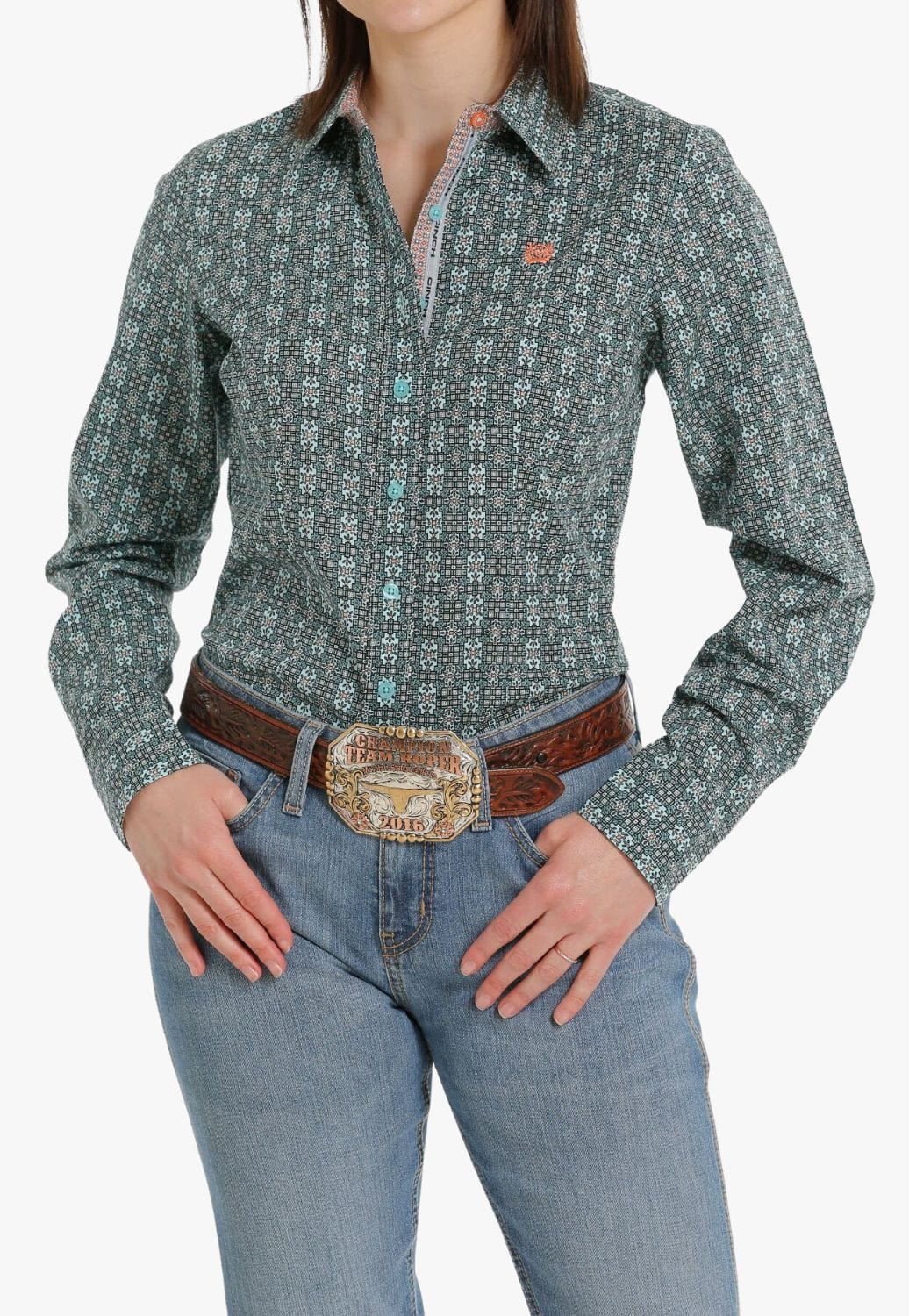 Cinch CLOTHING-Womens Long Sleeve Shirts Cinch Womens Button Down Long Sleeve Shirt