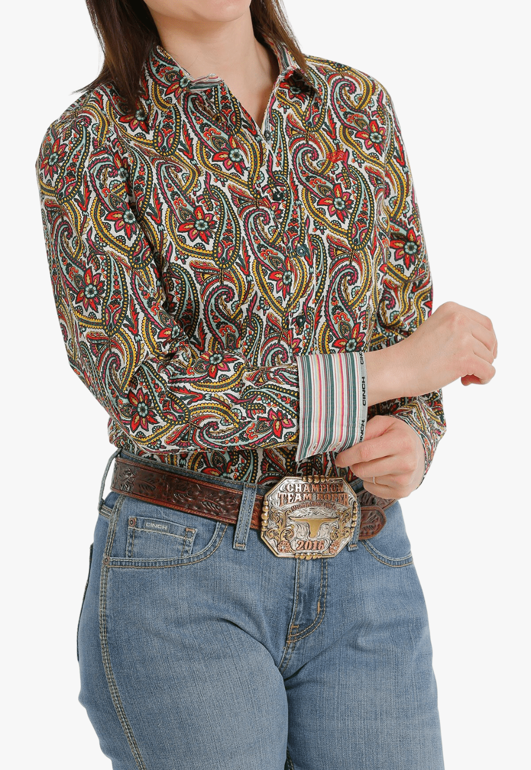 Cinch CLOTHING-Womens Long Sleeve Shirts Cinch Womens Button Down Long Sleeve Shirt