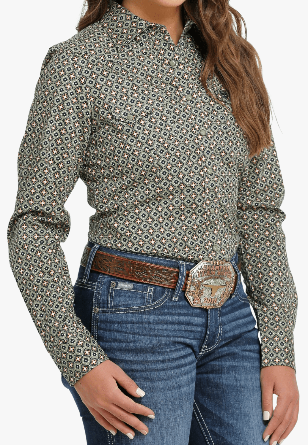 Cinch CLOTHING-Womens Long Sleeve Shirts Cinch Womens Snap Long Sleeve Shirt