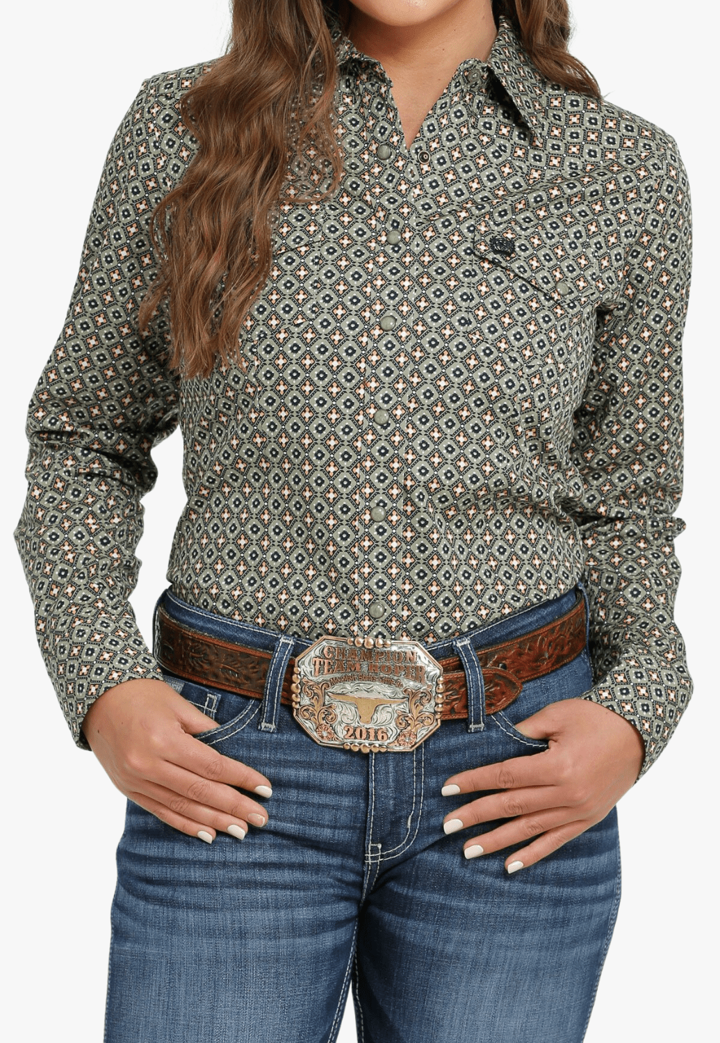 Cinch CLOTHING-Womens Long Sleeve Shirts Cinch Womens Snap Long Sleeve Shirt