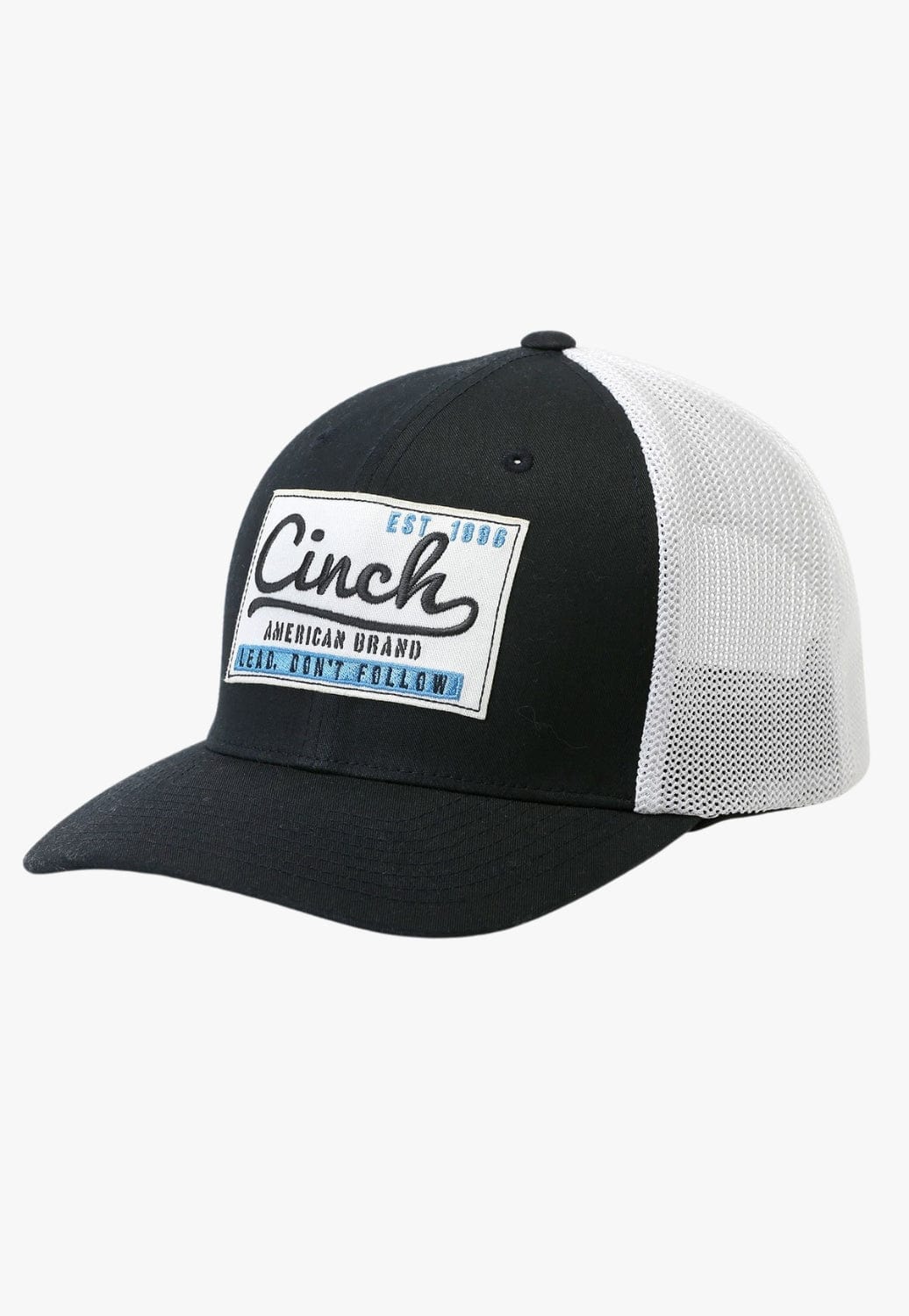 Cinch HATS - Caps OSFA / Black/White Cinch Mens Logo Flex Fit Trucker Cap