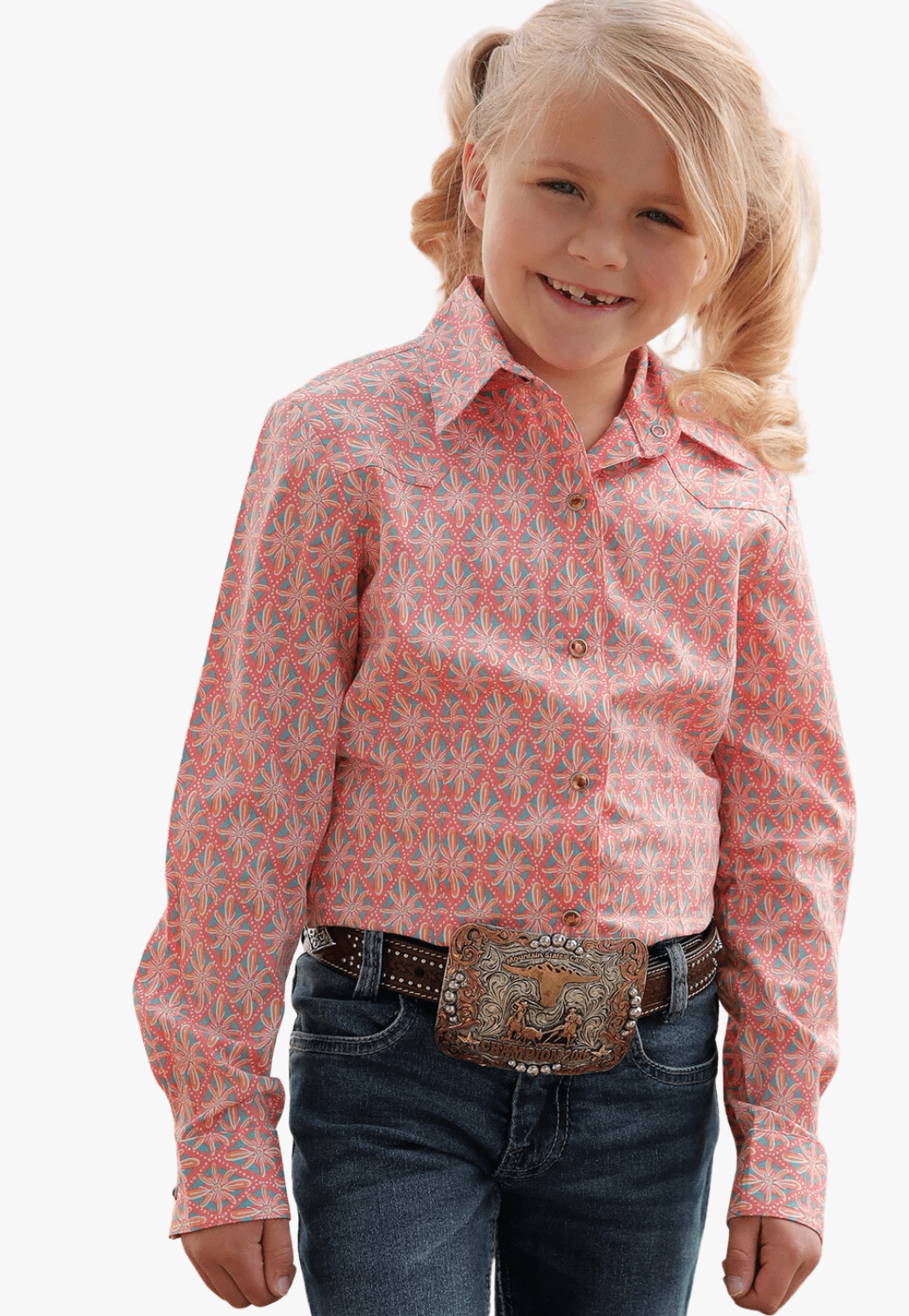 Cruel Girl CLOTHING-Girls Long Sleeve Shirts Cruel Girl Girls Geometric Long Sleeve Shirt