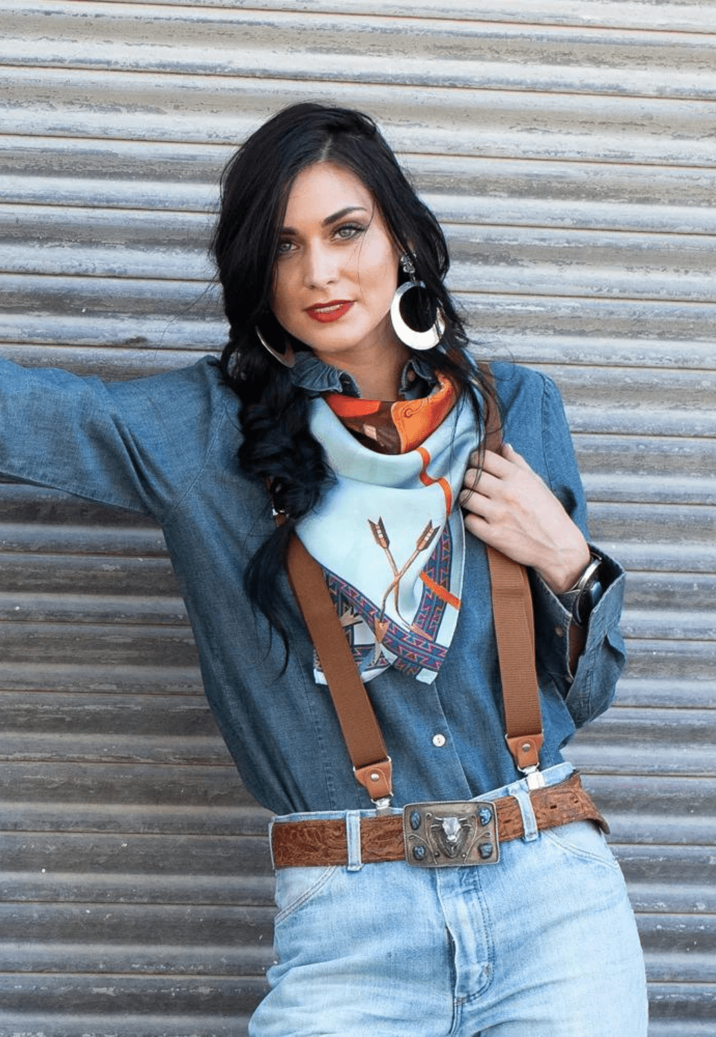 Fringe Scarves ACCESSORIES-Gloves & Scarves Blue Fringe Scarves Rodeo King Shorty Scarf