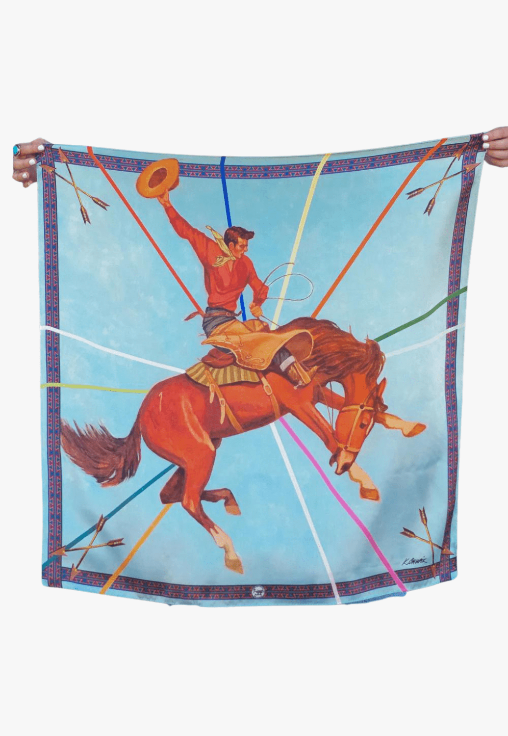 Fringe Scarves ACCESSORIES-Gloves & Scarves Blue Fringe Scarves Rodeo King Shorty Scarf