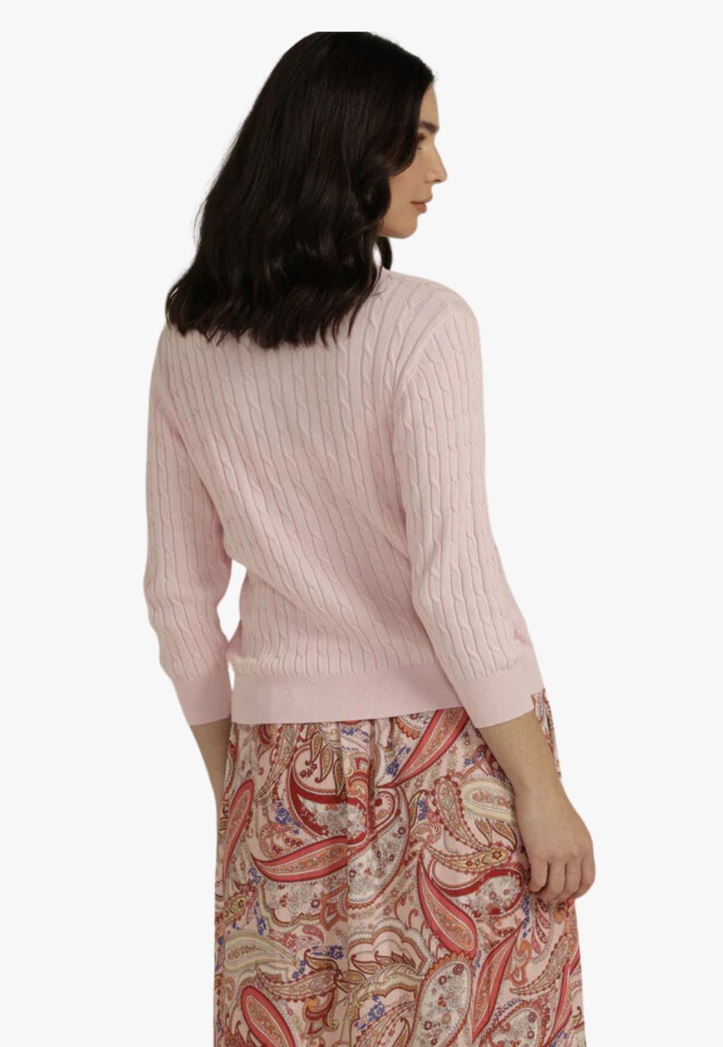 Goondiwindi Cotton CLOTHING-Womens Dress Tops / Shirts Goondiwindi Womens 3/4 Sleeve Collared Cable Knit