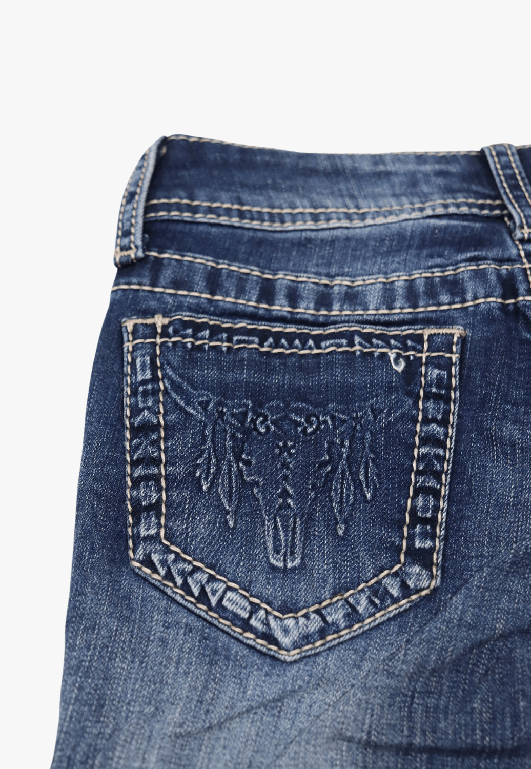 Grace In LA CLOTHING-Girls Jeans Grace In LA Girls 3D Steer Head Flare Jean