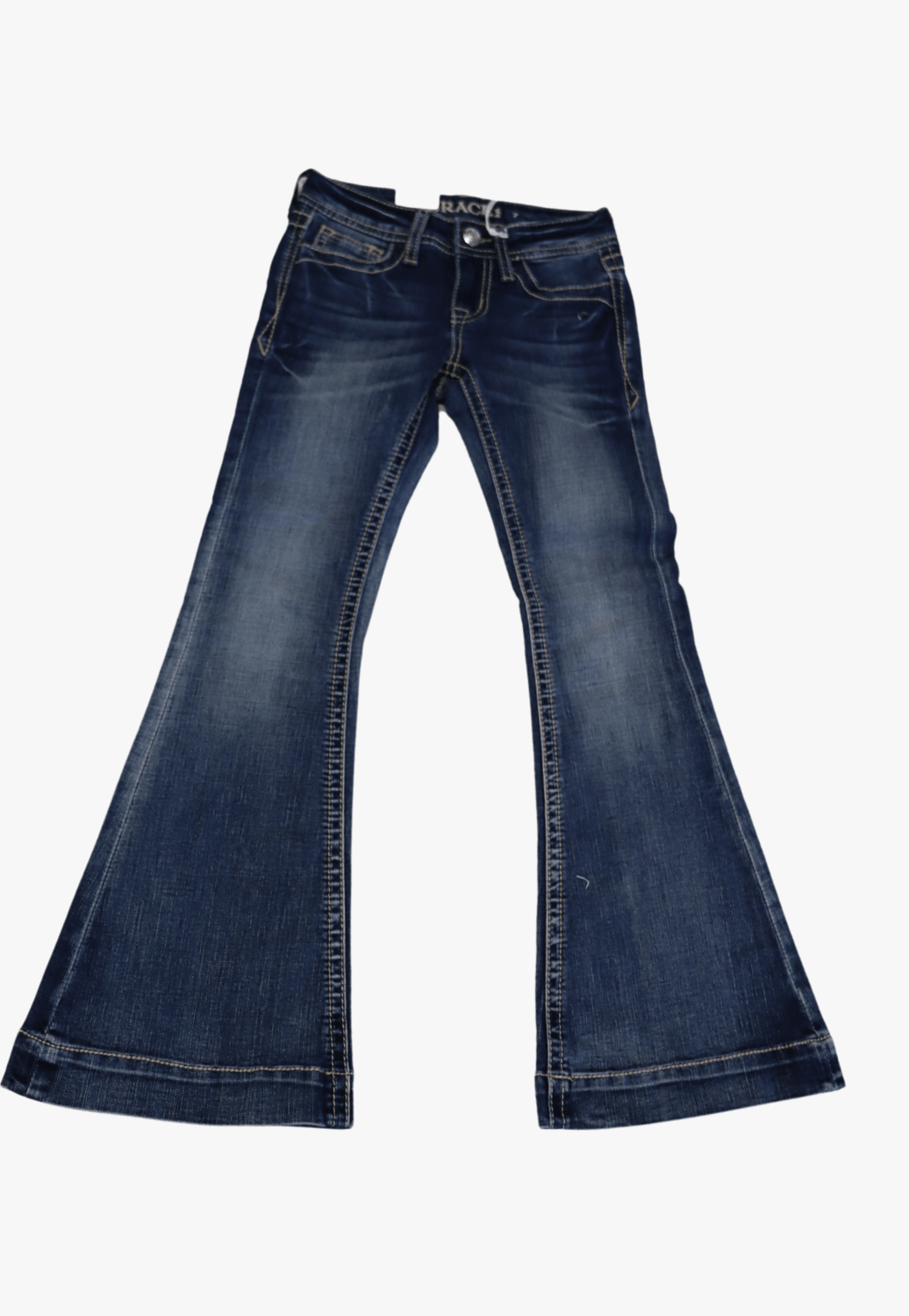 Grace In LA CLOTHING-Girls Jeans Grace In LA Girls 3D Steer Head Flare Jean