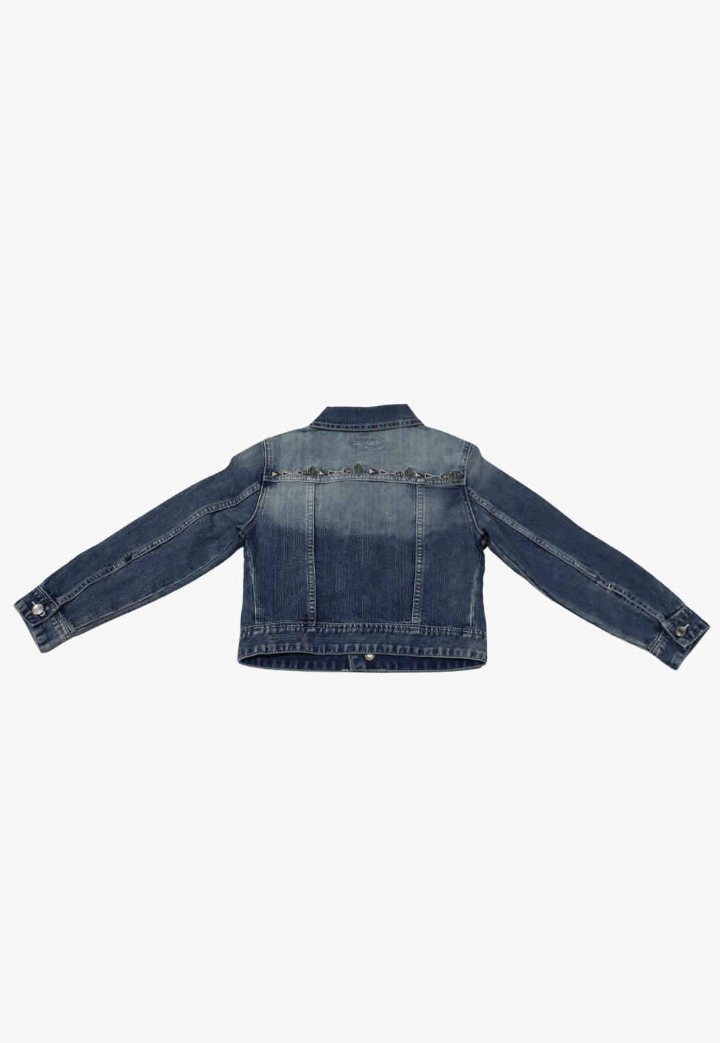 Grace In LA CLOTHING-Girls Jackets Grace In LA Girls Embroidered Denim Jacket