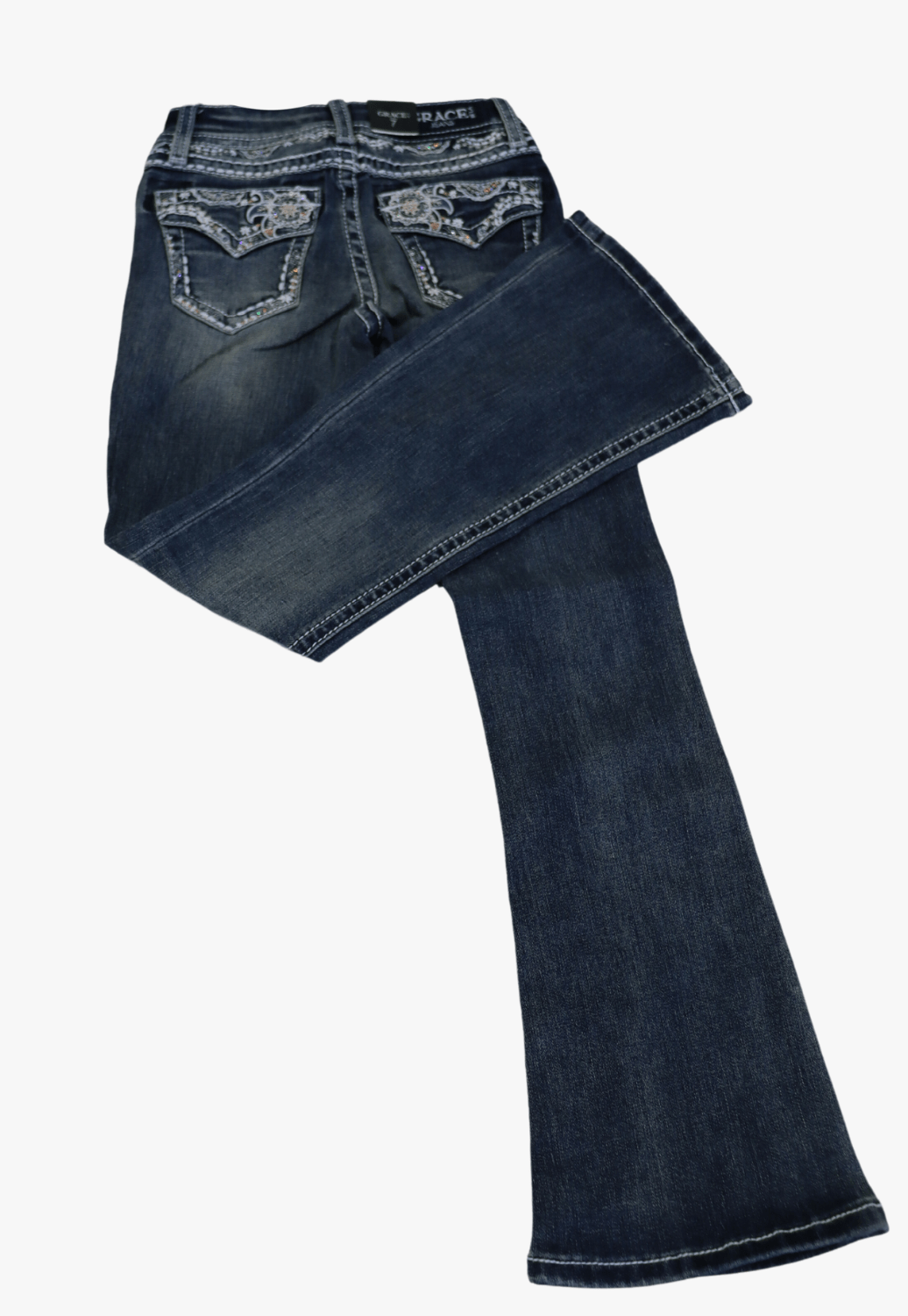 Grace In LA CLOTHING-Girls Jeans Grace In LA Girls Embroidered Pocket Jean