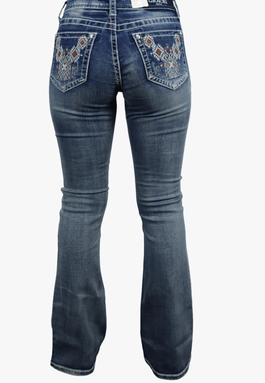 Grace In LA CLOTHING-Womens Jeans Grace In LA Womens Aztec Pocket Jean